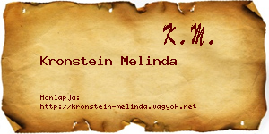 Kronstein Melinda névjegykártya